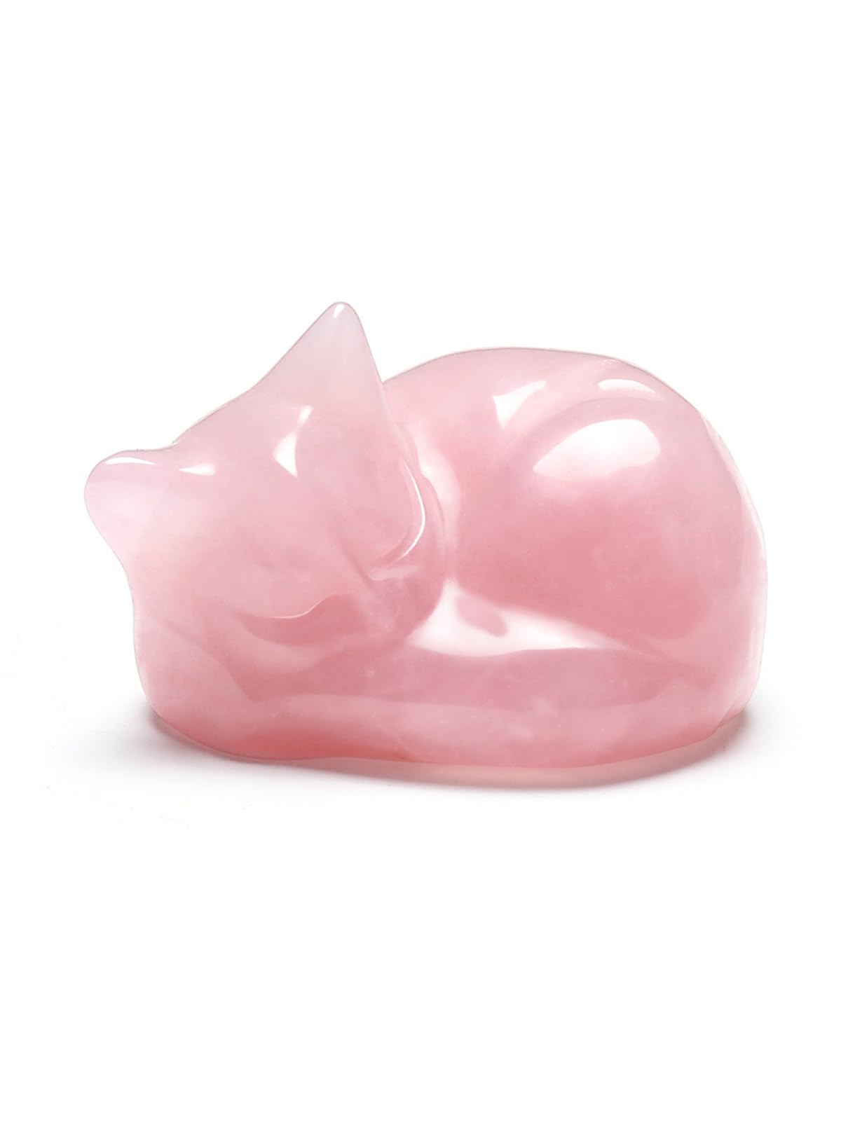 Amazon.com: Jovivi Rose Quartz Sleeping Cat Crystal Figurine,1.6