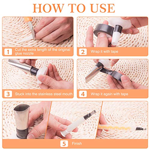 Caulking Nozzles, CHARMINER Caulk Nozzle Applicator, Reusable Caulking Nozzle 14 Pcs, Stainless Steel Sealant Caulking Finishing Nozzle for Kitchen Bathroom Window Sink Joint(Silver)