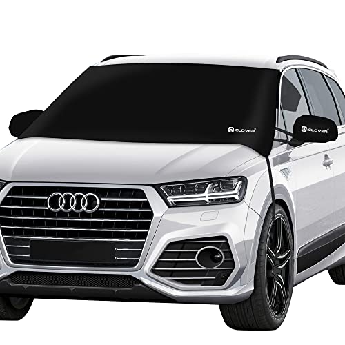 Ic Iclover Car Windshield Snow Cover, Heavy Duty 600D Oxford Snow Cover With Side Mirror Covers, All Weather Protection, Front Windshield Cover For Ice And Snow, Full Cover Windscreen Fit Most Cars #TOP18