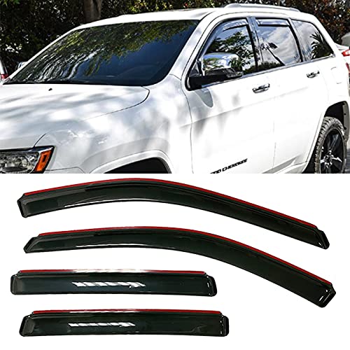 in-Channel Style Smoke Window Sun Rain Visors Vent Guard Shade Compatible with Jeep Grand Cherokee 2011-2021