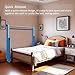 Safe Sturdy Gymnastics Bar for Kids Ages 3-18，Easy to Assemble and Release，3'-5' Adjustable Heigh，Anti-Slip，Steel Home Gym Training Bar for Junior Gymnasts，Gymnastic Equipment for Indoor Practice，Blue