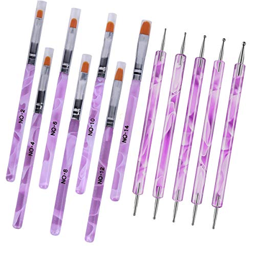 Nail Art Pinsel set, Jicyor2 Sätze Fashion Praktisch Profi Nailart Werkzeug Supplies Doppelseitiger Dotting Pen Acryl…