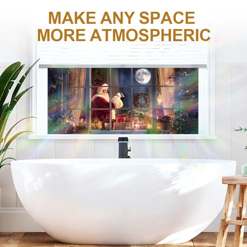 Image of Santa Claus Christmas Night Window Film 39.37x17.32in Cling