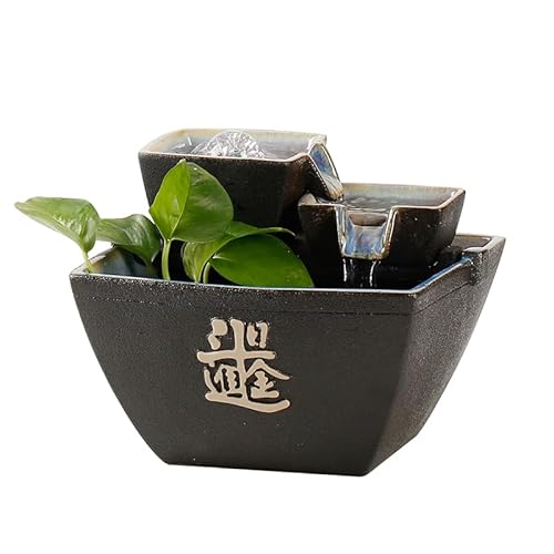 Dekorativ inomhusfontän Bordsskiva fontän Hem Keramisk vattenfontän Kinesisk vattenfontän Vardagsrum Skrivbord Skrivbordsdekoration Rockery Fountain Hem,