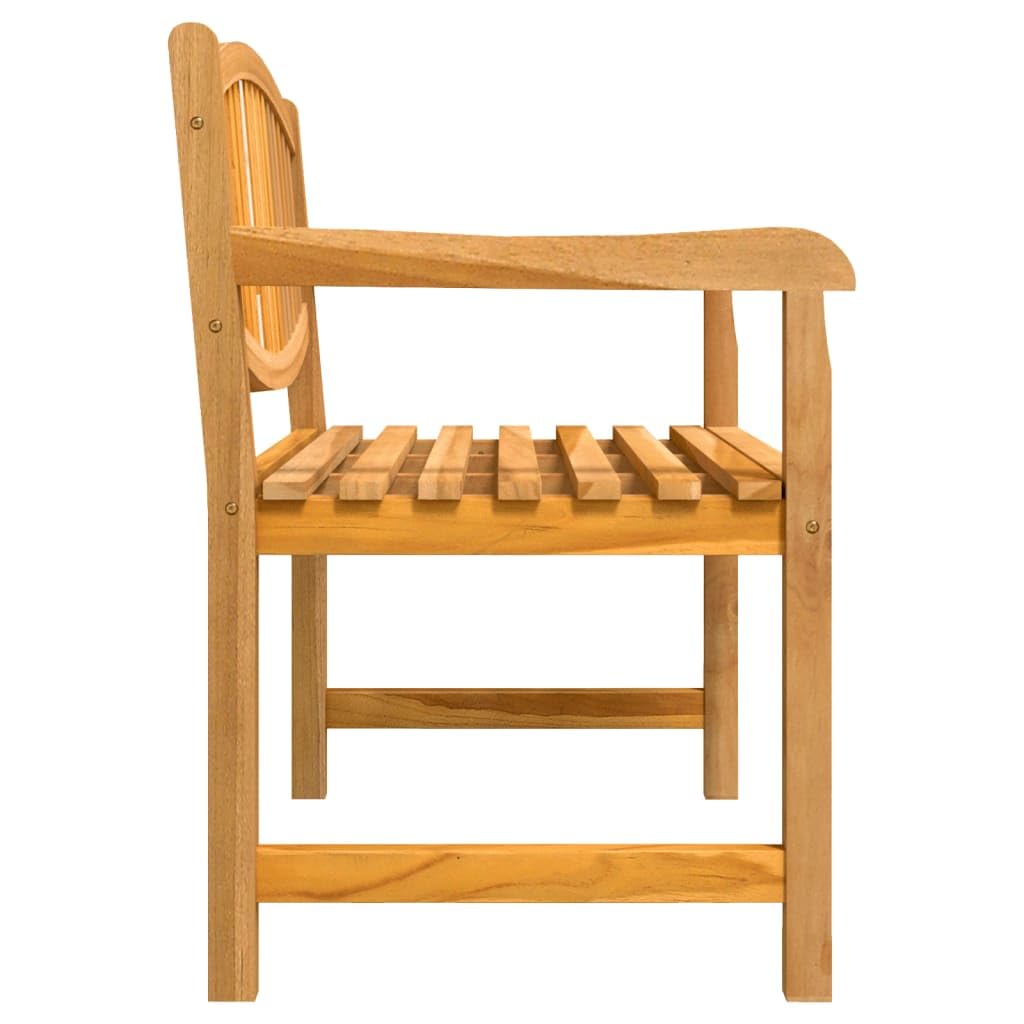 Set da pranzo da giardino in legno massello teak con piano per snack e decorazioni, sedie da giardino con schienale e braccioli