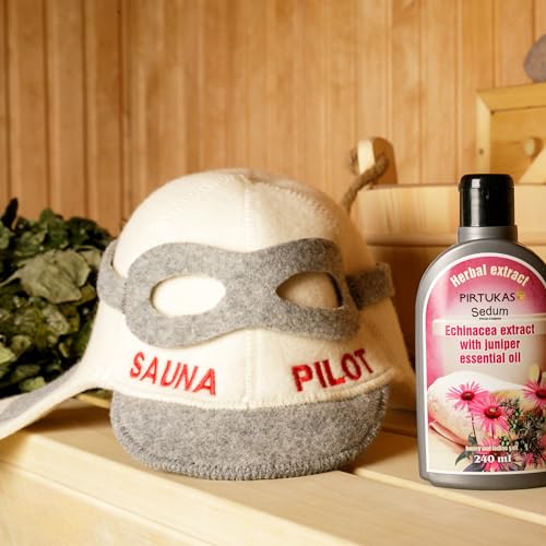 Sauna Pilot Hat, 100% Organic Wool Felt Sauna Cap, Banya Hat Sauna Hair Protector, Sauna Accessories Embroidered Hat, Russian Sauna Hat, Sauna Room Accessory, Sauna Gifts for Men and Women - Image 2
