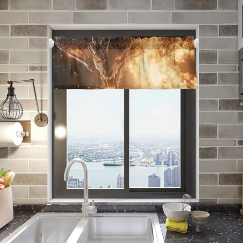 NFMILI Monster Valance Curtains Blackout, Modern Room Darkening, Topper Curtains Valance for Kitchen Windows/Bathroom/Living Room/Bedroom