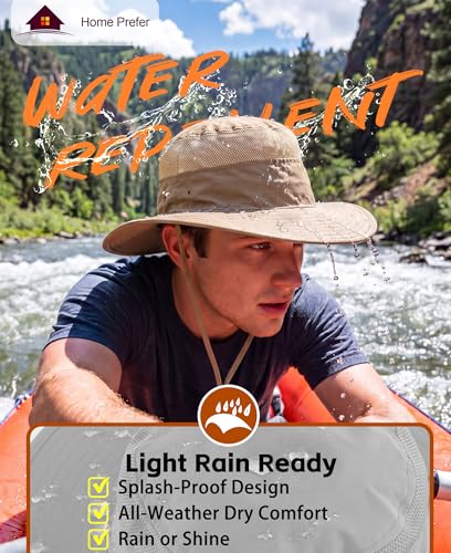 Image of Home Prefer UPF 50+ Men's Sun Hat Wide Brim Bucket Hat UV Protection Hat for Mens Womens Beach Safari Gardening Golf Fishing