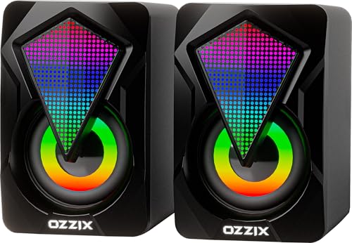 Caixa de Som 6W RMS Gamer RGB Som Forte Alto Falantes Caixinha Il...