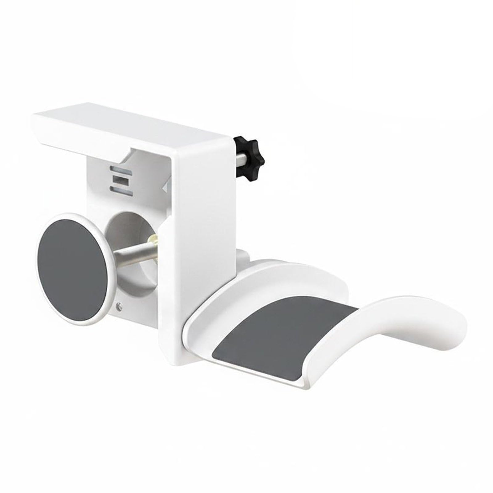 Tool-Effortless Installation Clamp-On Monitor Headphone Stand Universal Compatibility Clamp Hanger Rotatable Design Screen Side Headset Mount Space Saving for Gamers, Home Office, White-image-41