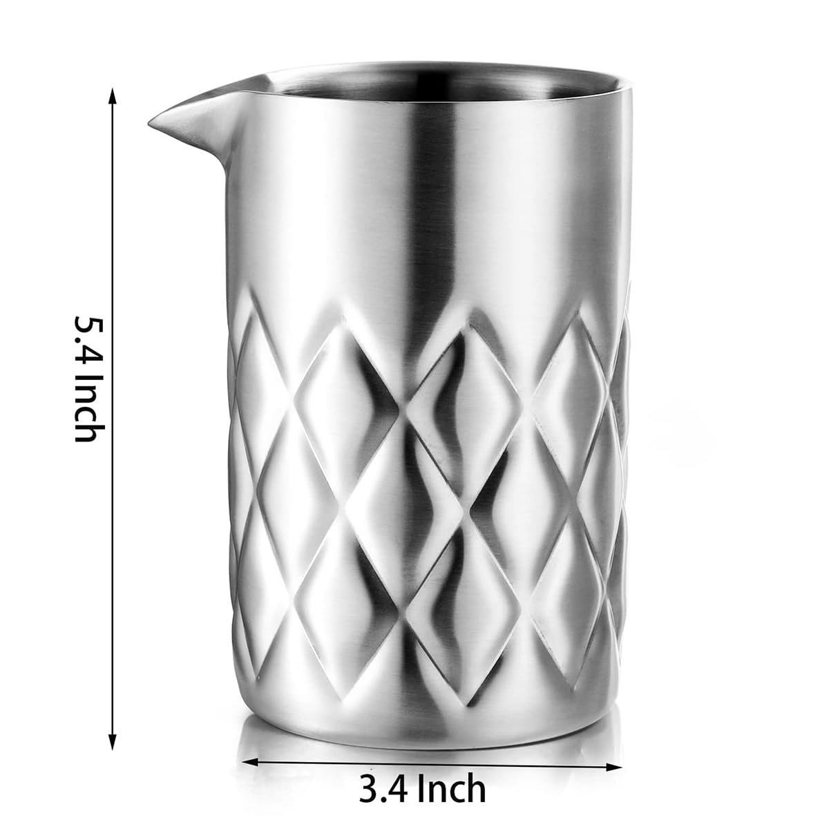 Bicchiere per mescolare Cocktail da 540 ml, in Acciaio Inox 304, per mescolare Martini, Shaker in Vetro Senza Cuciture con Fondo appesantito, Bicchiere per mescolare per baristi