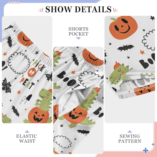 ZZXXB Dinosaur Trick Or Treat Boys Long Pants Soft Trousers Elastic Waist Kids Lounge Bottoms with Pockets S-XL4