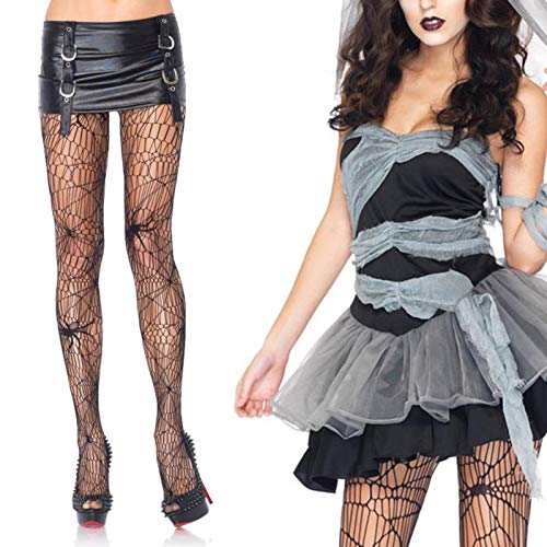 Women Pantyhose Stockings, Airlxf Halloween Black Spiderweb Tights Black Lace Spider Web Pantyhose Fishnet Stockings Pantyhose Tights for Women3