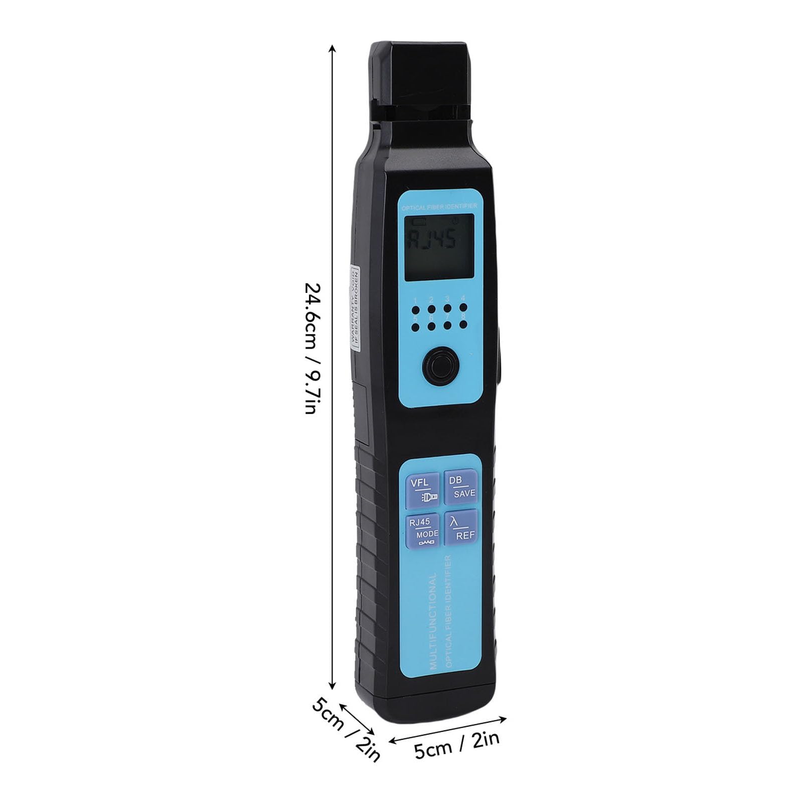 Fockety Identificateur de fibre optique en temps réel avec réponse d'onde 850-1650 nm, VFL 10 km intégré, outils pour fibre optique, détecteur de trafic de câbles -70 dBm à +10 dBm