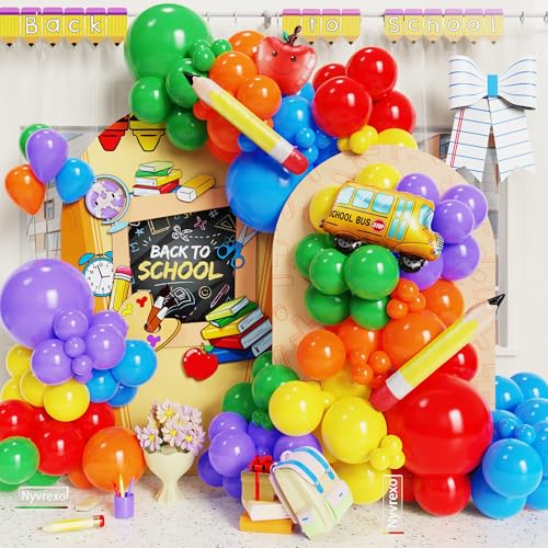 Nyvrexo 152Pcs Back to School Balloon Arch Garland Kit