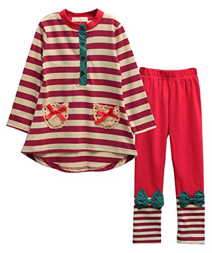 Image of Urtrend Little Girls' Kids 2 Pieces Long Sleeve Top Pants Leggings Clothes Set Outfits