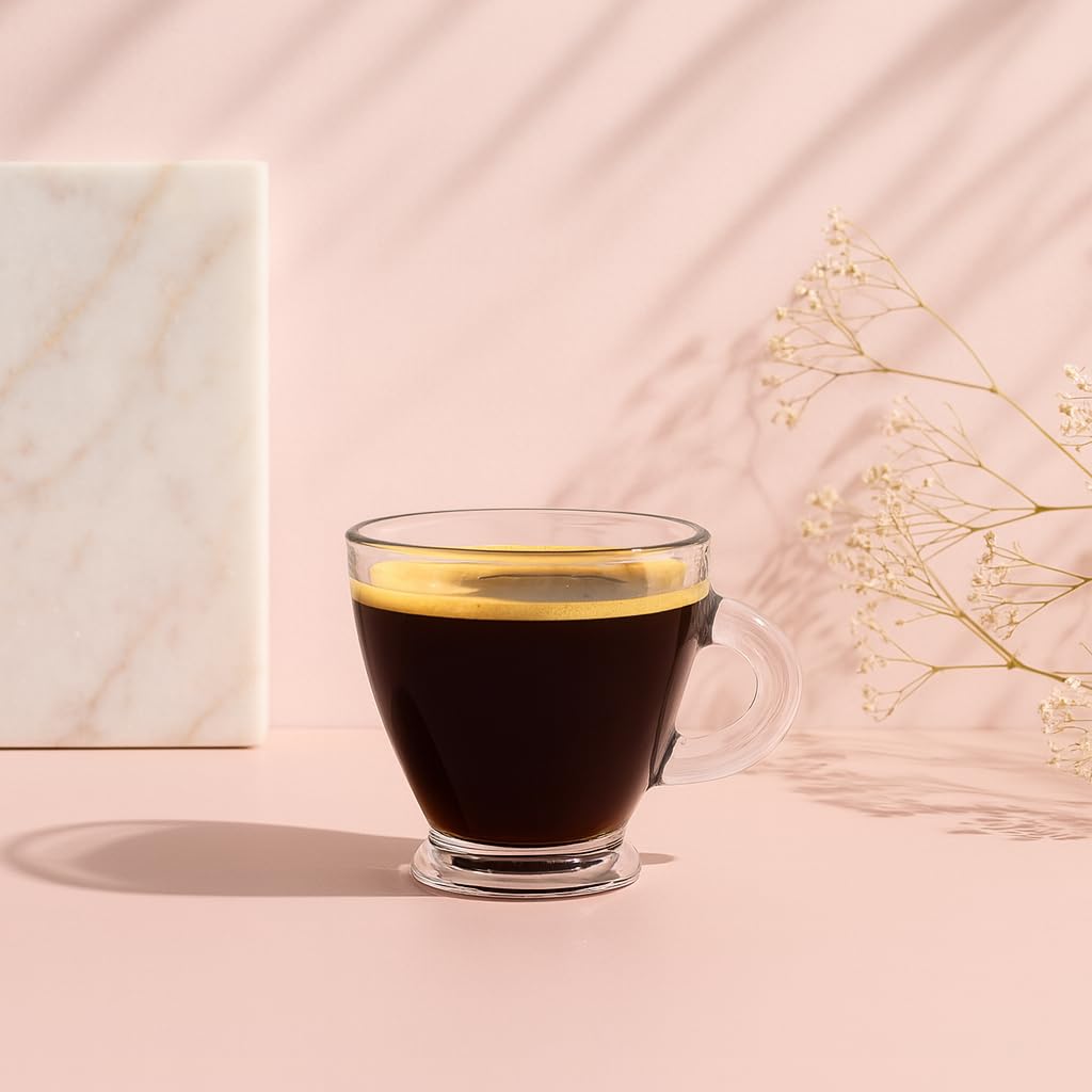 Glasmark KROSNO 1992 Set di 6 Bicchierini da Espresso 85 ml con Manico - Piccole Tazze in Vetro per Caffè e Ristretto - Casa Ristorante e Hotel - Resistenti al Lavaggio in Lavastoviglie - Roma