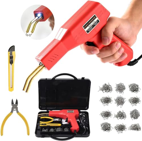 150W Plástico Soldadura Máquina Coche parachoques reparación Kit,800 piezas calientes Grapadoras plástico Soldadura Reparando Kit Para Kayac/Canoa,Plástico plano/Fuera interior Esquina/Ola Grapas