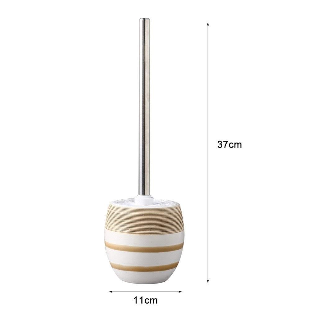 Escobilla Baño/Escobilla y Portaescobillas de Baño Hechos a mano del tocador de cerámica del cepillo titular de ajuste creativo baño de mango largo cepillo de limpieza de la manija del acero inoxidabl