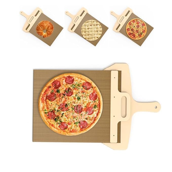 Rivtoxx Sliding Pizza Peel, Pizza Paddle Pizza Shovel Pizza Slider with Handle, Detachable Pizza Spatula Non-Stick Pizza Board Pizza Oven Accessories for Perfect Transfer Pizza