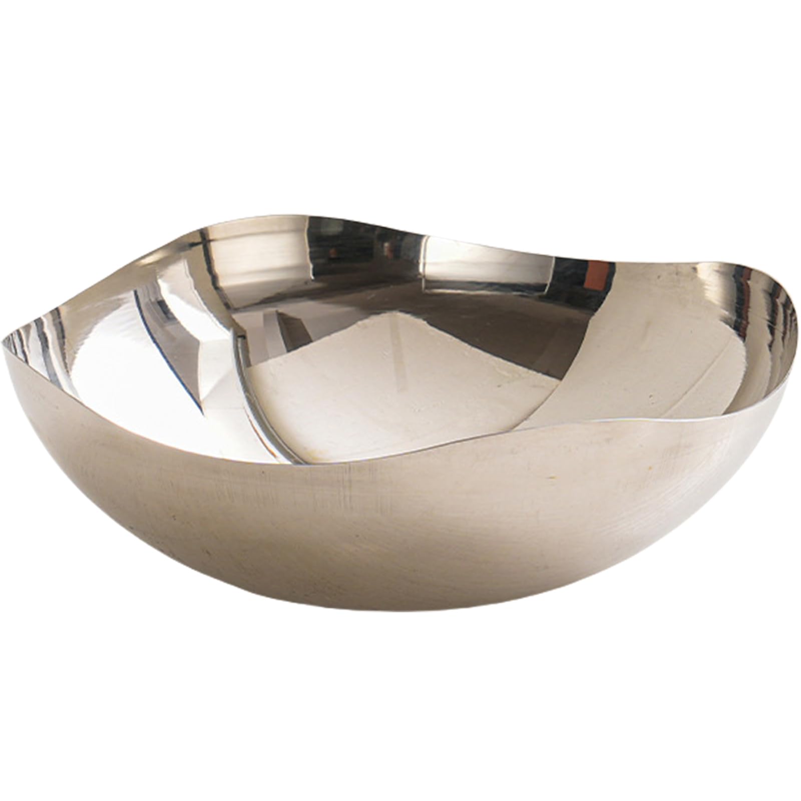 Buxuaaaa Large Serving Bowl Stainless Steels Fruit Bowl Countertops Snacks Tray Fruit Plate for Kitchen Counter Easy to Clean Stainless Steels for Kitchen Counter