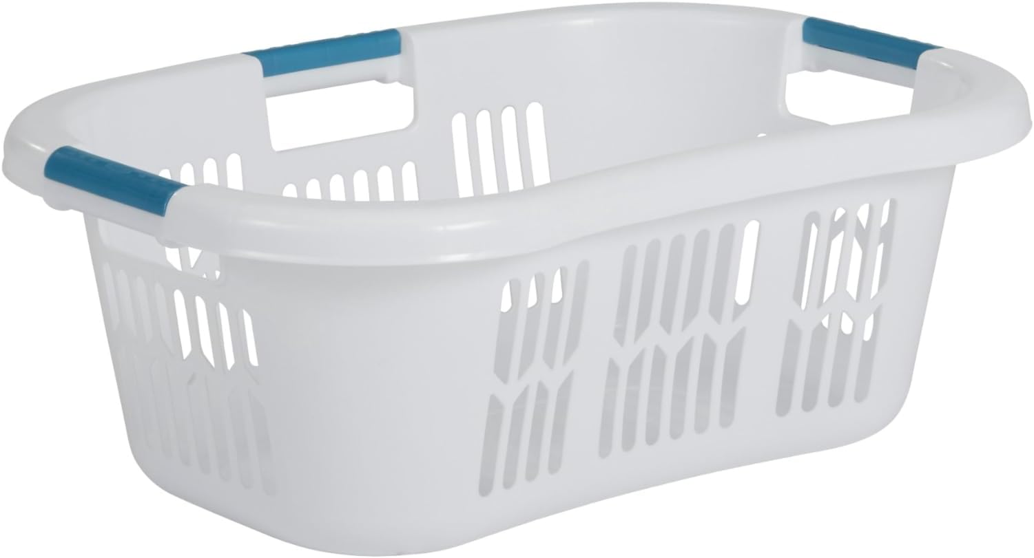 Hip Hugger Laundry Basket, Standard, White