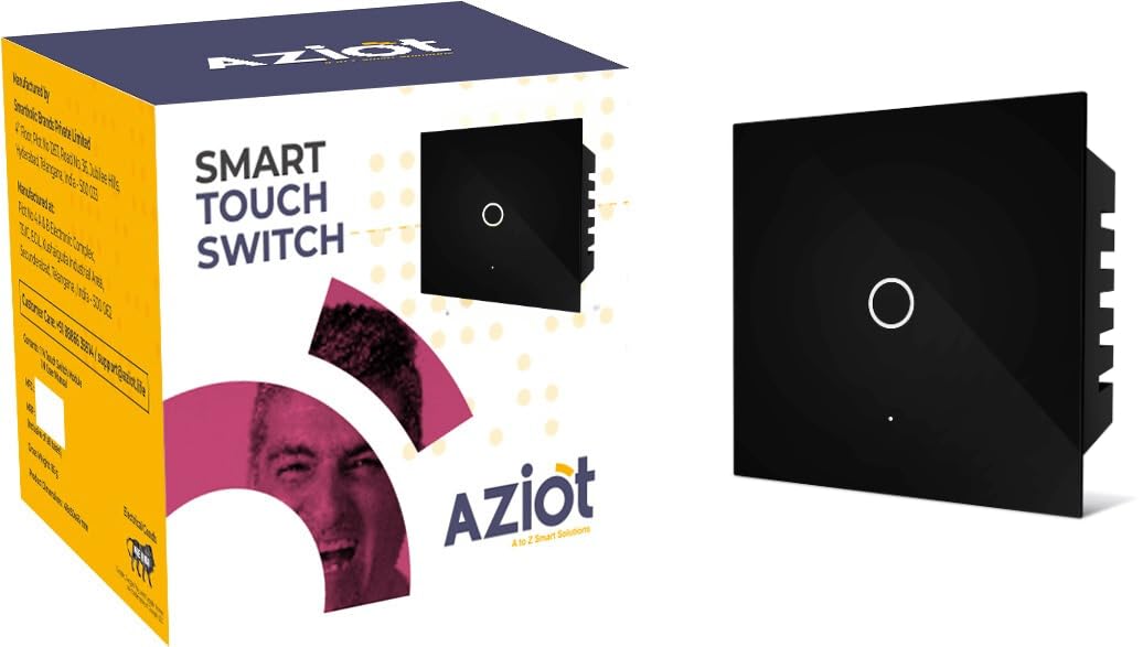 AZIOT SMART MODULAR 1 GANG TOUCH SWITCH - GLASS (Not Acrylic)- (25 amp Switch): Elevate Your Home with Effortless Control (B0CR17M46W) Amazon Price History, Amazon Price Tracker
