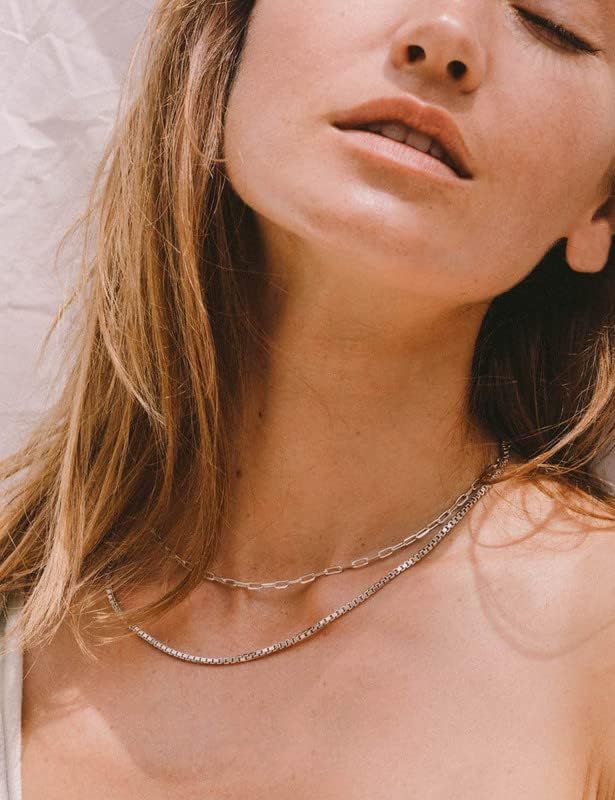 925 Sterling Silver Box Chain for Women 2/3/4/5mm Mens Sturdy Non-Fading Mens Silver Chain 16/18/20/22/24/26/30 Inches - Image 2