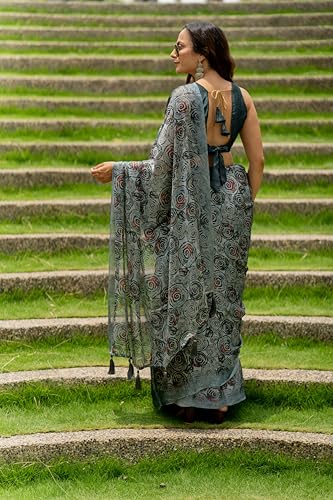 Image of MIRCHI FASHION Saree for Woman Chiffon Shibori Printed | Lightweight Regular Use and Professional Office Sari with Blouse Piece