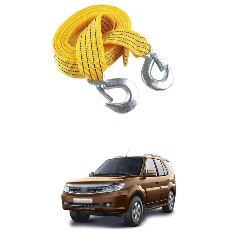 Tow Rope Car Emergency Supplies, Two Layer Trailer Rope, 5 Ton 4m Trailer Strap, Thickened and Widened Drawstring with Hooks Emergency Vehicle Tools Comfortable with Safa-ri STO-rme-picture-24