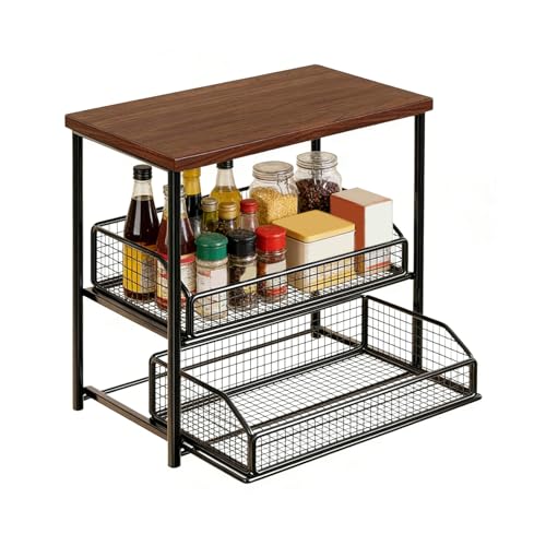 Countertop Basket Shelf,Coffee Pods Holder Organizer | Coffee Station Shelf