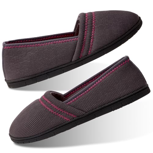 WALKFUN Women's House Loafer Shoes Portable Lightweight Memory Foam Slip on Home Slippers2