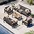 Oasbira Aluminum Outdoor Patio Furniture Set with Coffee Table, 5 Piece Patio Conversation Sets with Washable Thick Cushions, Outdoor Sectional Furniture Set for Porch, Balcony, Deck, Yard, Graphite