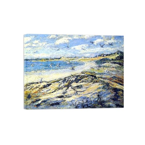 MUHJDYC Ernest Lawson Impression sur Toile-Tableau Reproduction-Célèbre D'art Peinture Image Decoration Murale Salon(plage) 80x105cm Toile Tendue