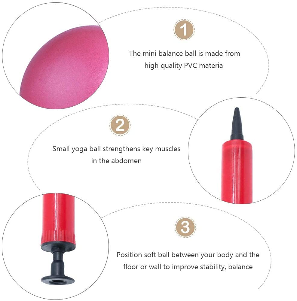 Palla Pilates 25cm Yoga Pilates Balls Kit Kit Esercizio Sfera Addenare Allenamento Palla ausiliaria con Gonfiabile Palloni da Pratica in Miniatura