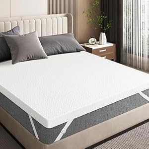 3 Inch Gel Memory Foam Mattress Topper Queen, Cooling Mattress Topper with Removable & Washable Bamboo Cover, CertiPUR-US Certified