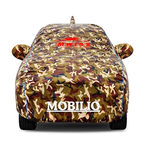 Image of Waterproof Car Cover for Honda Mobilio | Dustproof, UV & Scratch Resistant Soft Cotton Lining | Triple Stitched, Mirror Pockets & Elastic Hem | Jungle
