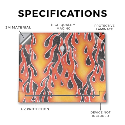 Image of Glossy Glitter Laptop Skin Compatible with Alienware X16 R2 (2024) - Hot Flames - Premium 3M Vinyl Protective Wrap Decal Cover - Easy to Apply | Crafted in The USA by MightySkins