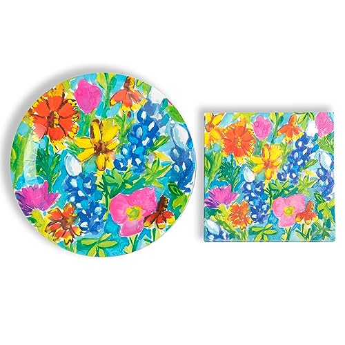 Fabuplates 48pc Wildflowers Paper Plate and Napkin Set, Heavy Duty Decorative Disposable Party Supplies, Tableware for Birthday, Bridal, Baby Shower, Serves 24 Guests Fabuplates 48pc Wildflowers Paper Plate and Napkin Set, Heavy Duty Decorative Disposable Party Supplies, Tableware for Birthday, Bridal, Baby Shower, Serves 24 Guests