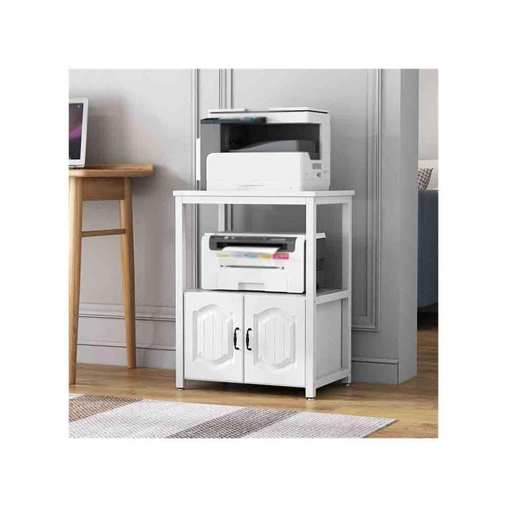 Druckerständer Großes Druckerregal, bodenstehend, mehrschichtig, Kopierer, Lagerregal, Regal, Lagerregal, Haushalts-Display-Rack, Schrank mit Tür Druckerschrank