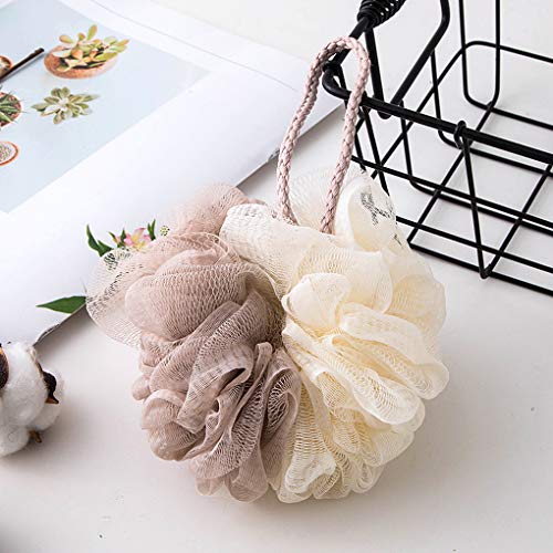 VONKY Bath Bola Duel Cores Bath Tubs Toalha corpo Scrubber Limpeza malha Duche café 11 centímetros F