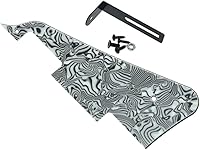 Vista 21 de KAISH Golpeador de guitarra Abalone Pearl LP con soporte negro para Epiphone Les Paul