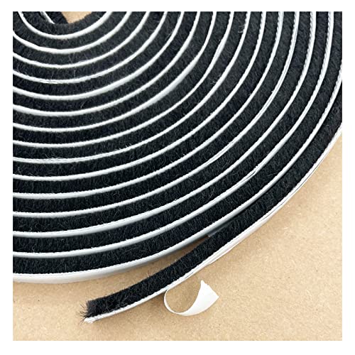 Image of Window Weather Stripping Brush for Sliding Door Frame Pile Self Adhesive Weather Strips, Sealing Strips, Soundproofing (19.8m x 11 /32 Back x 3 /16 Brushinch, Black)