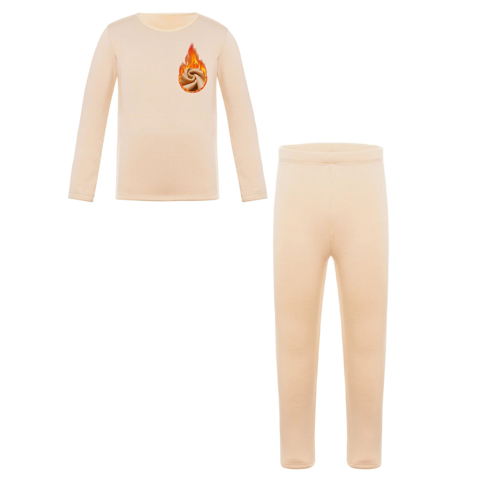 Enfant Fille sous-vêtement Thermique Polaire Chaud Ensemble Haut et Pantalon Tenue Sport Danse 3-16 Ans