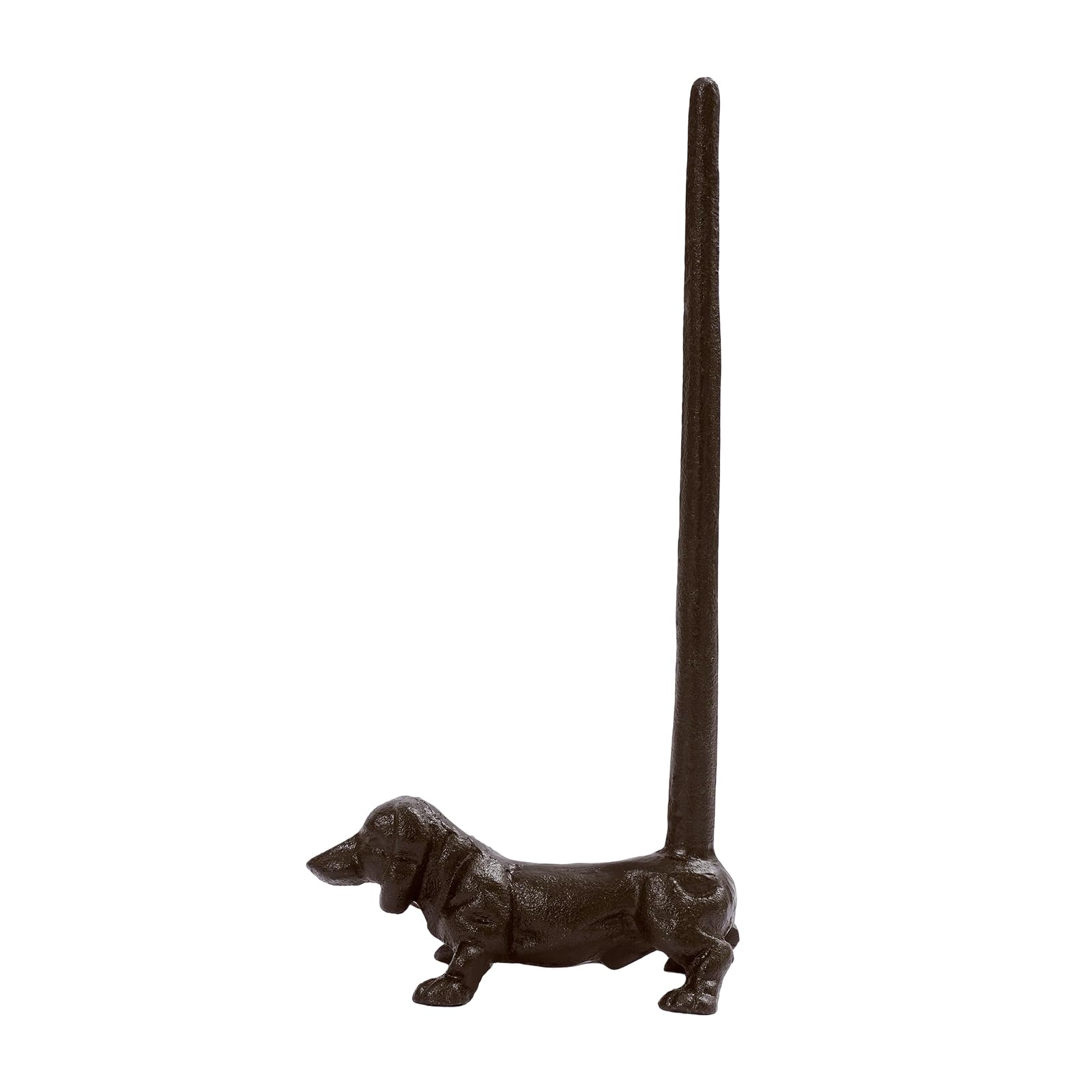 Toilet Roll Holder, Animal Toilet Roll Holder, Cast Iron Dog Paper Holder, Retro Industrial Toilet Paper Holder, Freestanding Novelty Roll Holder Long Tail, 14.5×7.5×31cm, Black, for Desktop use