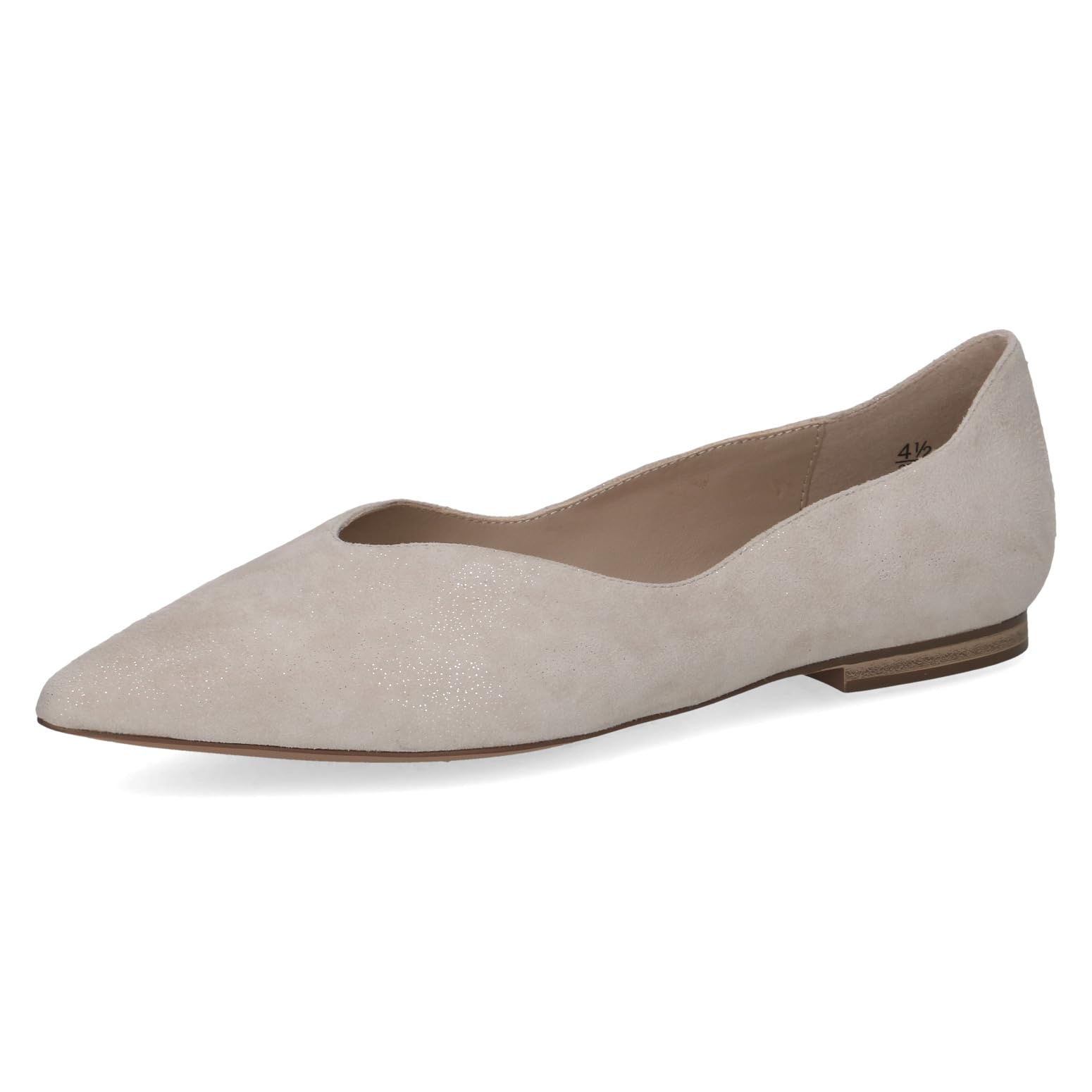 Caprice Women's Ballet Flats in Leather, Gray (LT Grey SPARKL), 5.5 UK