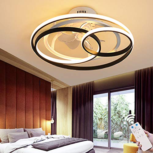 Ventilador De Techo Moderno LED Lámpara De Techo Fan Regulable Iluminación De Luz De Techo Control Remoto Dormitorio Sala De Estar Cocina Baño Habitación De Los Niños Lámpara Colgante (58CM/60W)