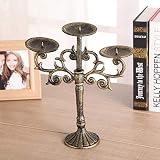 candelabro bronce portavela Hermoso y práctico: estilo europeo, estilo exótico y estilo retro, el candelero puede ser un gran regalo para la familia y los amigos.