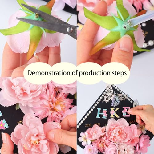 Cadena de perlas artificiales y mariposas de diseño para decoración de sombreros selectos 6