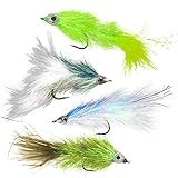 The Fly Crate Shumaker's Shimmering Minnow Articulated Streamer Assortment | Size 2 Fly Fishing for Trout Bass Pike | 4 Flies (Full Color)